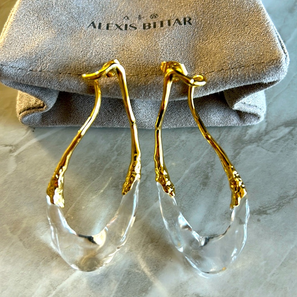 Alexis Bittar Gold Lucite Earrings